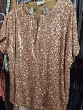 Sequined Rose Gold Pant Set